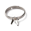 304 Stainless Steel Cuff Ring Components STAS-D372-01P-06-2