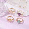 Oval Natural Amethyst & Amazonite & Rose Quartz & Citrine Finger Rings GG-CJ22AE-G-1