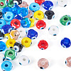 54Pcs 9 Colors Handmade Evil Eye Lampwork Beads LAMP-TA0001-57-2