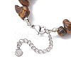 4Pcs Natural Mixed Gemstone Chip Beaded Charm Bracelets for Women BJEW-JB12296-6