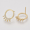Brass Cubic Zirconia Stud Earring Findings KK-S350-026-1