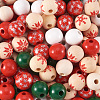 140Pcs 7 Styles Painted Natural Wood European Beads WOOD-TA0001-65-4