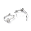 Brass Micro Pave Cubic Zirconia Hoop Earrings EJEW-P259-23P-2