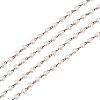 Handmade Round Glass Pearl Beads Chains for Necklaces Bracelets Making AJEW-JB00035-02-1