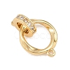 Brass Micro Pave Clear Cubic Zirconia Twisted Ring Links KK-G544-45G-2