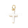 Real 18K Gold Plated Eco-Friendly Rack Plating Brass Enamel Pendants LS-KK-F845-40G-07-1