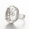 Adjustable Brass Filigree Ring Setting Components MAK-J007-51P-1
