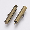 Brass Slide On End Clasp Tubes KK-Q747-11F-AB-3
