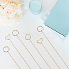 40Pcs 2 Styles Ring & Heart Shaped Steel Wire Name Card Clip Holder AJEW-CN0006-48-7