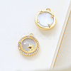 Brass Micro Pave Cubic Zirconia Pendants INS-PW0002-01B-1