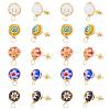 10 pairs 5 Colors Handmade Millefiori Lampwork Earring Stud Settings and Ear Nuts EJEW-UN0001-55-2