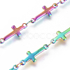 Ion Plating(IP) Handmade 304 Stainless Steel Bar Link Chains STAS-G038-21M-3