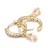 Brass Micro Pave Cubic Zirconia Huggie Hoop Earrings EJEW-K087-03G-03-2