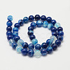 Natural Striped Agate/Banded Agate Bead Strands X-G-K155-B-8mm-02-2