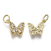 Brass Micro Pave Clear Cubic Zirconia Charms ZIRC-N039-093-NF-2
