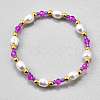 Plastic Pearl Beaded Stretch Bracelets for Women BJEW-WH0016-69A-1