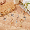 1Set Brass & Tibetan Style Alloy Keychain KEYC-CP0001-31-4