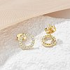 Brass Micro Pave Clear Cubic Zirconia Stud Earrings EJEW-M076-01G-01-5