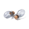 Oval Glass Cork Bottles Ornament AJEW-O032-03E-2