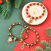 Christmas CCB Plastic & Glass Bead Bracelets BJEW-FS00029-6