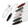Natural Mixed Stone Bullet Shaped Perfume Bottle Pendant Necklaces G-B089-02P-1