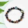 Natural & Synthetic Mixed Gemstone Beaded Stretch Bracelets for Women Men BJEW-Q031-01A-4
