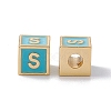 Rack Plating Brass Enamel Beads KK-B060-04G-06S-1