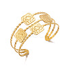 304 Stainless Steel Square 3-Line Open Cuff Bangles for Women WG38CFD-05-1