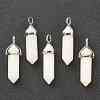Natural White Jade Pointed Pendants G-M378-01P-A12-1