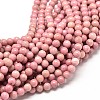 Natural Rhodonite Round Bead Strands X-G-P072-38-4mm-1