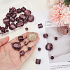 40Pcs 5 Styles Handmade Gold Sand/ Silver Foil Lampwork Beads LAMP-GA0001-22-3