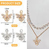 8Pcs 2 Colors Brass Micro Pave Clear Cubic Zirconia Charms KK-BC0010-04-2