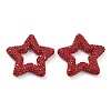 Star Shape Polymer Clay Rhinestone Beads CLAY-NH0001-06B-1
