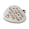 Non-Tarnish Teachers' Day 201 Stainless Steel Pendants STAS-L079-23P-05-2