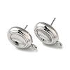 Brass Stud Earring Finding with Loops KK-C042-06P-1