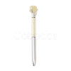 Raw Natural Yellow Quartz Chip on Top Ball-Point Pen AJEW-G063-01G-1