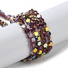 Transparent Electroplate Glass Beads Strands GLAA-Q099-A01-01-1
