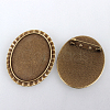 Vintage Alloy Brooch Cabochon Bezel Settings X-PALLOY-N0085-20AB-NF-2