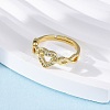 Adjustable Brass Micro Pave Clear Cubic Zirconia Rings for Women RJEW-U043-05G-3