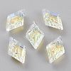 Embossed Glass Rhinestone Pendants GLAA-J101-04A-001AB-1