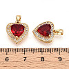 Brass Pave Cubic Zirconia Pendants KK-CJC0015-20G-04-3