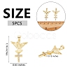 5Pcs Brass Micro Pave Clear Cubic Zirconia Pendants ZIRC-SZ0003-21-7