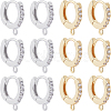 Beebeecraft 12Pcs 2 Colors Brass Micro Pave Clear Cubic Zirconia Huggie Hoop Earring Findings KK-BBC0012-09-1