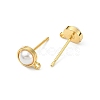SHEGRACE Brass ABS Imitation Pearl Half Round Stud Earring Findings XGR0101G-118G-2