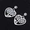 201 Stainless Steel Dangle Stud Earrings EJEW-T008-JN738-1