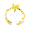 Rack Plating Brass Open Cuff Rings for Women RJEW-F162-01G-Y-3