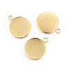 Rack Plating 304 Stainless Steel Pendant Cabochon Settings X-STAS-F191-14G-G-1