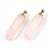 Faceted Natural Rose Quartz Pendants G-T131-13-2