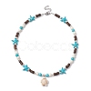 Synthetic Turquoise Tortoise Pendant Necklaces NJEW-JN04573-01-2