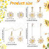 4 Pairs 4 Styles Flower Alloy Enamel Dangle Earrings for Women EJEW-AN0004-52-2